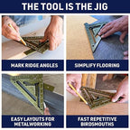 Commando 7.5" - Advanced Carpenter Square with Jig Block - Accurate Flatwork and Repetitive Markings (Ocean)