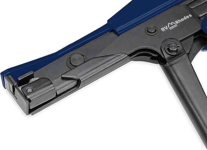 42709 Zip Tie Gun/Cable Tie Install Tool, Adjustable Tension with Built-In Cutter, for Nylon Ties up to 1/4”- Blue