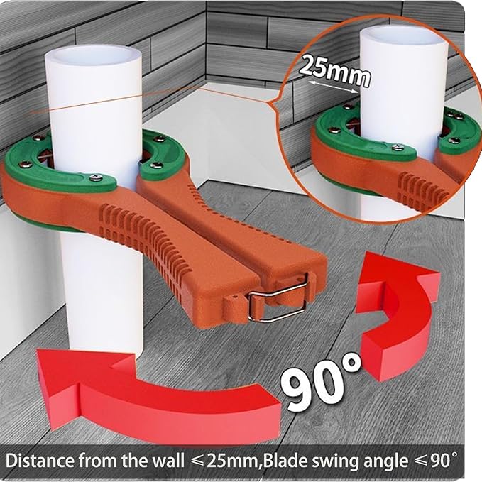 PVC Pipe Cutter Tool, 50mm Tubing Cutter with 4 Sharper Blade Unit, Rotate Scissors Design Pex Cutting Tool for Tight Spaces Effortless Plastic PPR Cutting