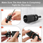 1-3/8 Inch Hole Saw with 1/2" Triangle Shank Quick Change Arbor, JTemgle Bi-Metal Hole Saw Heavy Duty Hole Cutting Tool for Cornhole Boards, Recessed Lights, Wood, Plastic, Drywall & Soft Metal