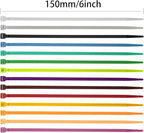 XINGO 100PCS Heavy Duty Cable Zip Ties, 6 Inch, Red, Self-Locking, Sturdy Nylon, 50 Pounds Tensile Strength