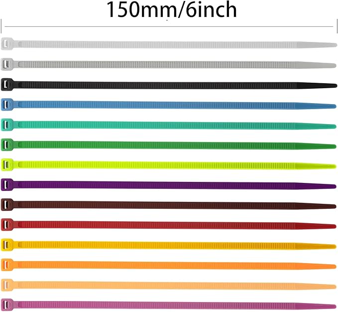 XINGO 100PCS Cable Zip Ties Heavy Duty, Premium Nylon Plastic Wire Ties with 50 Pounds Tensile Strength, Self-Locking Black Nylon Zip Ties for Indoor and Outdoor (6 inch, Black)