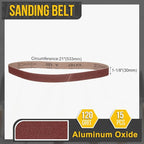 1-1/8 x 21 Inch Sanding Belt, 10 Pcs 120 Grit Knife Sharpener Belts Work Sharpening for Belt Sander Knife Carving Tool Metal Working