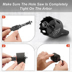 1-1/2 Inch Hole Saw with 9.1mm Triangle Shank Arbor, JTemgle Bi-Metal Hole Saw Heavy Duty Hole Cutting Tool for Cornhole Boards, Recessed Lights, Wood, Plastic, Drywall & Soft Metal