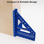 3D Multi-Angle Aluminum Alloy Woodworking Square Ruler, 22.5-90 Degree Protractor, High Precision Miter Triangle Ruler for Engineers, Carpenters, and Craftsmen