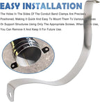 NGe 8inch Rigid Pipe Strap Clamp-Two Hole Strap-U Bracket Tube Clip-Stainless Steel Heavy Duty Pipe Fasten Holder-Secures Conduit,2Pcs（255mm)