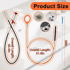 Drain Snake Kit for Hair Removal and Clog Cleaning, Snake Drain Hair Removal Tool for Shower, Sink and Tub Drains (6 Pcs)