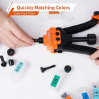 HARDELL Rivet Nut Tool, 14" Rivnut Tool with 100 Pcs Rivet Nuts and 7 Metric & Inch Mandrels M6 M8 M10, 1/4-20, 5/16-18, 3/8-16, 10-24 and Rugged Carrying Case