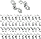 Hordion 50Pcs 3/8" Two Hole Strap U Bracket, M10 Rigid Pipe Strap Stainless Steel Conduit Clamp for Fixing Pipe