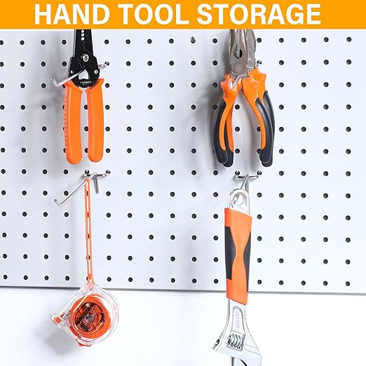 Shimeyao 100 Pcs Peg Board Shelving Hooks Stainless Steel Hanging Board Pegs Wall Display Hooks Bulk for 1/8 1/4 Garage Storage Organizer Accessories(8 Inch,Silver)