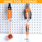 Shimeyao 100 Pcs Peg Board Shelving Hooks Stainless Steel Hanging Board Pegs Wall Display Hooks Bulk for 1/8 1/4 Garage Storage Organizer Accessories(8 Inch,Silver)