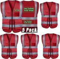 BeautyWill Custom Safety Vest Customized Logo Class 2 High Visibility Reflective Vest with Pockets Construction workwear