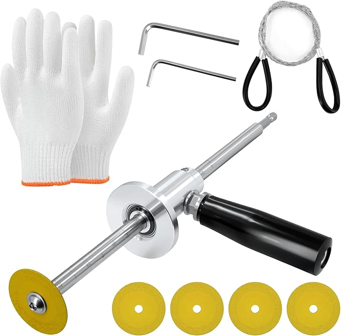 Inside Pipe Cutter for PVC Pipe - Internal PVC Pipe Cutter Tool Kit with Adjustable Depth Gauge & Hex Shank for Plastic, ABS, Exhaust Pipes