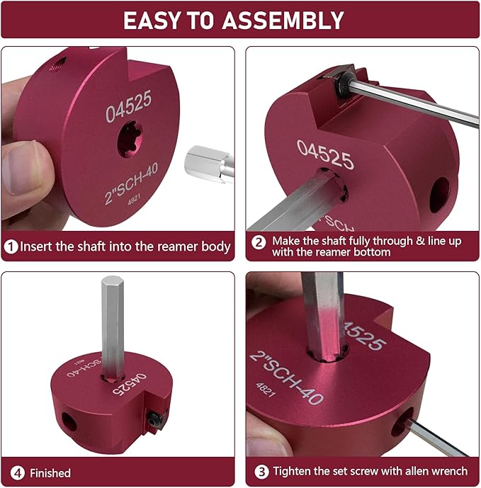 5 Piece PVC Pipe Reamer Kit With A Socket Wrench,MEIFRENSHIP 1" 1.5" 2" 3" 4 Inch Plastic Pipe Fitting Reamer Tools Contain PPR100, PPR150, PPR200, PPR300, PPR400, Fit Into Standard 3/8" & 1/4" Drills