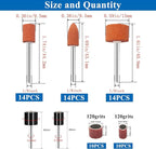 Tnisesm 64Pcs Sanding Bits & Sanding Drum Set for Dremel Rotary Tool with Box, Aluminium Oxide Tough Enough to Metal Rust Removal/Smoothing/Sharpening, Different Shape Meet More Needs