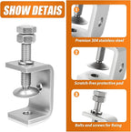 1-3/4 Inch C Clamps, 2 Pack 304 Stainless Steel C Clamps for Woodworking and Welding, Stable Wide Jaw Opening Tiger Clamp for Construction Household Mount(45mm)