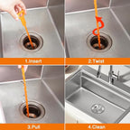 Drain Clog Remover, 25.2inch Flexible Long Pipe Snake Hair Clogs Catcher Cleaner Tool for Toilet, Kitchen Sink, Bathroom Tub, Sewer Drain