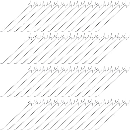 Shimeyao 100 Pcs Peg Board Shelving Hooks Stainless Steel Hanging Board Pegs Wall Display Hooks Bulk for 1/8 1/4 Garage Storage Organizer Accessories(10 Inch,Silver)