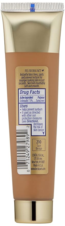 L'Oréal Paris Visible Lift Blur Foundation, Sun Beige, 1.3 fl. oz.-VeraVaultWomen