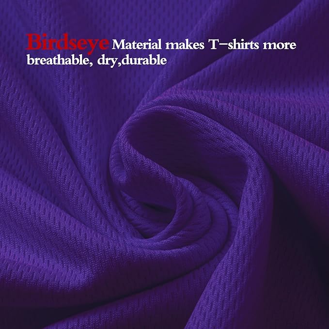 High Visibility Shirts Quick Dry Safety T Shirts with Reflective Strips and Pocket Short Sleeve Mesh Hi Vis Construction Work Class 2 Shirt for Men/Women Black Bottom Purple,4XL