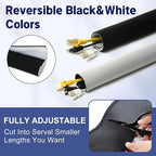 Flexible Neoprene Cable Management Sleeve 5ft - 1.5 inch, 2-Pack, Self-Adhesive Cord Organizer, Split Wire Loom Tubing Cord Protector for TV Computer Desk Office Hide&Cover Wires Protect Pets Kids