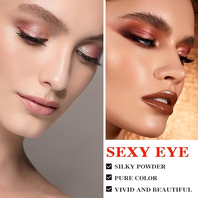 10 Colors Makeup Naked Eyeshadow Palette,Nude Matte Shimmer Eyeshadow Palette,Natural Glitter Pigment Eye Shadow Pallete Set Long Lasting & Waterproof Smokey Eye Professional Beauty Makeup Kit #1