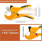 DOMINOX PVC Pipe Cutter, Cuts up to 1-5/8”, Professional Cutting PEX, PVC, and PPR Pipe, Etc, SK5 Blade and Aluminum Alloy Body, One-hand Rapid Cutting Tool for the Pipe