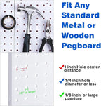 84 Pcs White Pegboard Hooks Plastic Straight Hook Fits 1/4" Pegboards Accessories Multiple Size Peg Board Hooks for Craft Storage Tool Room Kitchen Garage Organizer Tools Display