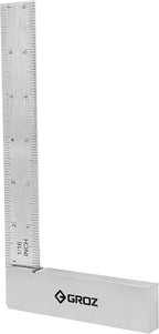 Groz 01143 6" Graduated Workshop Steel Square, 0.00028" Squareness