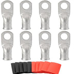 000 Gauge Tinned Copper Cable Lugs 8 PCS 3/0 AWG-1/2(M12) Ring Terminal Heavy Duty Wire Lugs Battery Lugs, 8 PCS 3/0 Guage terminals Battery Cable Ends Connectors with 8 PCS 3:1 Heat Shrink Tube