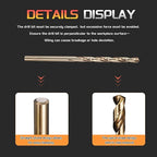 Drill Bit, #28 Cutting Diameter, 4341 HSS Gold Finish 135° Cutting Angle Number Jobber Bits - (Applications: for Drilling Soft Metal Plastic Wood), 5-Pieces