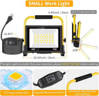 30 Watts LED Work Light, 3600 Lumens Outdoor Flood Light with 16ft Cord & Switch, IP66 Waterproof Portable Working Lighting with Stand, 5000K Dayight Worklight for Job Site Garage Workshop