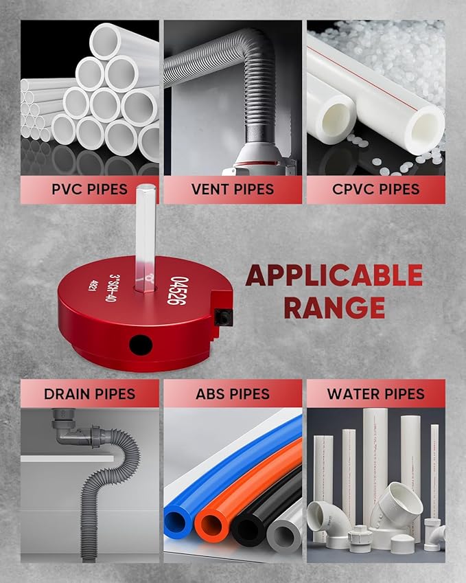 Saker PVC Pipe Reamer Kit, PVC Fitting Saver with 3/4inch, 1 inch, 1-1/4inch,1-1/2inch, 2inch,3inch,4inch Head, For SCH40, ABS Pipe,CPVC Perfect for Plumbing Repairs, Fits Standard 1/2" Drill
