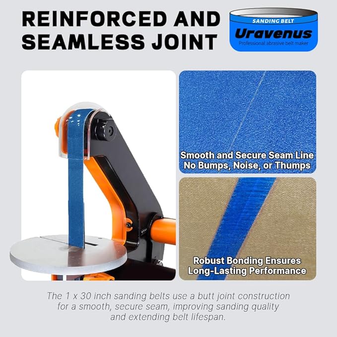 1 x 30 Inch Sanding Belts, 15 Pcs Assorted Grits (40/60/80/120/150), Zirconia Sanding Belts for Metal Polishing, Woodworking, Derusting