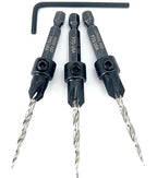 FTG USA Countersink Drill Bit Set 3 Pc #6 (9/64") with Tapered Drill Bits for Woodworking