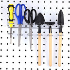 Ripeng Pegboard Screwdriver Holders Peg Board Organizer Accessories Multi Ring Tool Holders Six Tool Organizer Racks for Pegboard, Pliers(Silver,2 Pieces)