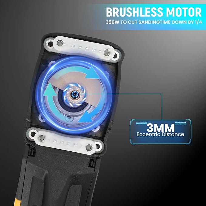 350W 3A Electric Delta Random Orbital Sander Mouse Sander with Pluggable Wire, Sanders for Woodworking, Primary Wood and Panel Processing,3MM