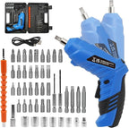Cordless Electric Screwdriver, 3.6V Rechargeable Power Screwdriver with 47 pcs Accessories, usb charging, 3Nm Screw Gun, mini Carrying screwdriver set with LED Light Electric Power Drill Set