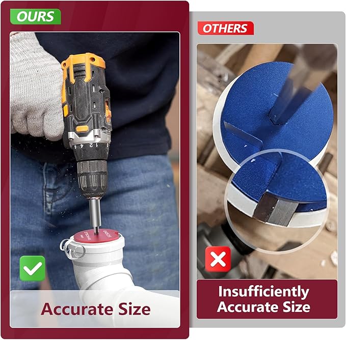 6 Piece PVC Pipe Reamer Kit With A Socket Wrench, 0.75" 1" 1.5" 2" 3" 4 Inch Plastic Pipe Fitting Reamer Tools Contain PPR75, PPR100, PPR150, PPR200, PPR300, PPR400, Fit Standard 3/8" & 1/4" Drills