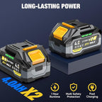 Upgraded Cordless Impact Wrench 1/2", 900 Ft-lbs (1200 Nm) Brushless Impact Gun, 21V High Torque Impact Driver with 2x 4.0Ah Batteries, Variable Speed for Car, Truck, Workshop, Heavy-Duty Jobs