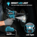 450N.m/332Ft-lbs Brushless Impact Wrench,1/2" Cordless Impact Gun with 4.0Ah Battery & 6 Sockets, Electric Impact Driver for Car/DIY Furniture/Lawn Mower/blue (450N)