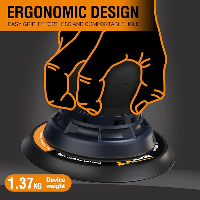 MAXXT Electric 5mm Random Orbital Sander with Tool Case, Variable Speed Palm Sander with Brushless Motor, 5&6Inch Sanding Pads, Sanders for Woodworking, Primary Wood and Panel Processing