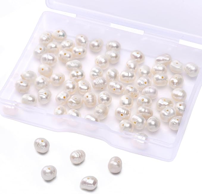 Natural Pearl Beads Potato 5-6mm White Freshwater Cultured Loose Gemstone Beads for DIY Jewelry Making 13.8''/Strand HQ