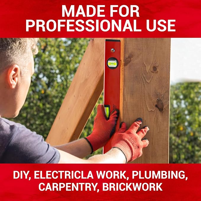 PROMAKER 18 inch Level, Magnetic Level with 180° 90° 45° bubbles, Shock Resistant, Aluminum Body, Level Tool with Overhead Viewing for Comfortable read PRO-NV030