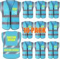 BeautyWill Custom Safety Vest Customized Logo Class 2 High Visibility Reflective Vest with Pockets Construction workwear