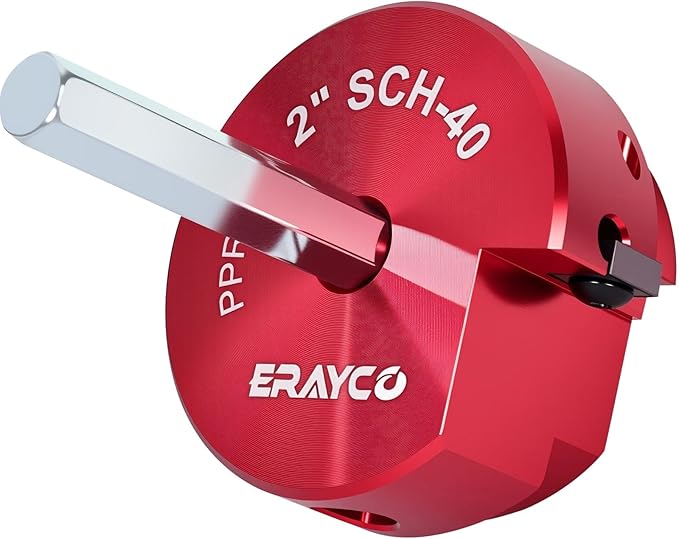 ERAYCO 2" PVC Pipe Reamer, Plastic Pipe Fitting Reamer Tool, Fit into Standard 1/2" Drills, PVC Fitting Saver for SCH40 PVC CPVC ABS Pipe