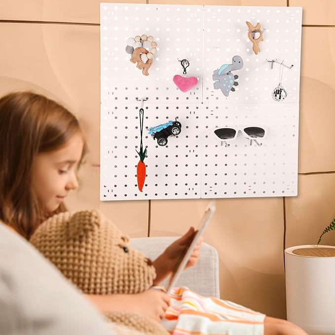 Hicarer 200 Pcs Stainless Steel Pegboard Hooks Multiple Sizes Fit 1/4" or 1/8" Pegboard Ideal for Garage Tool Organization, Wall Storage(4 Inch, 6 Inch, 8 Inch)