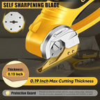 Cordless Electric Scissors, 4V Cardboard Cutter, Box Cutter Fabric Scissor with Safety Lock & LED Light, Rechargeable Power Rotary Cutters for Box Carpet Fabric Plastic Leather