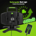 SYLSTAR 30W Rechargeable Work Light, 3000LM Magnetic Work Light with 5 Modes, 360° Rotatable&Foldable Led Work Light, Waterproof Portable Work Light for Garage, Job Site, Camping, Car Repairing