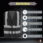 Black safety vest breathable
